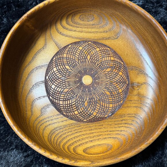 Berner Oberlander Handwerk Wooden Bowl With Intricate Geometric Design - Picture 1 of 8